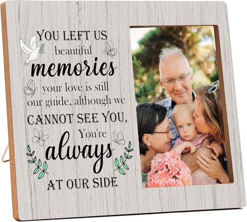 Memorial Picture Frame, In Loving Memory Wood Photo Frame, Sympathy Gifts Bereavement Gifts for Loss of Dad, You Left Me Beautiful Memories Frame, Funeral Remembrance Gifts -d01 in Saudi Arabia