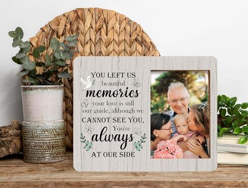 Memorial Picture Frame, In Loving Memory Wood Photo Frame, Sympathy Gifts Bereavement Gifts for Loss of Dad, You Left Me Beautiful Memories Frame, Funeral Remembrance Gifts -d01 in Saudi Arabia