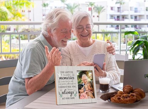 Memorial Picture Frame, In Loving Memory Wood Photo Frame, Sympathy Gifts Bereavement Gifts for Loss of Dad, You Left Me Beautiful Memories Frame, Funeral Remembrance Gifts -d01 in Saudi Arabia