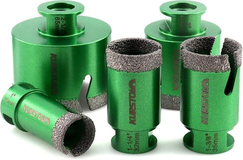 Diamond Core Drill Bit Set - Diameter 6/6/6mm 58-11 Thread Tile Hole Saws for Dry Drilling Porcelain Ceramic Tile Granite Marble Stone Angle Grinder in Kuwait