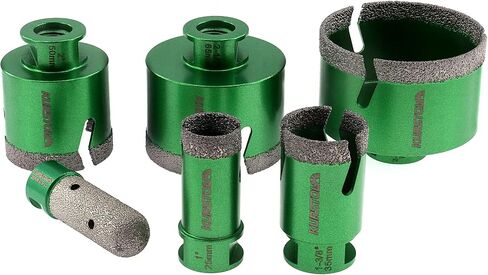 Diamond Core Drill Bit Set - Diameter 6/6/6mm 58-11 Thread Tile Hole Saws for Dry Drilling Porcelain Ceramic Tile Granite Marble Stone Angle Grinder in Kuwait