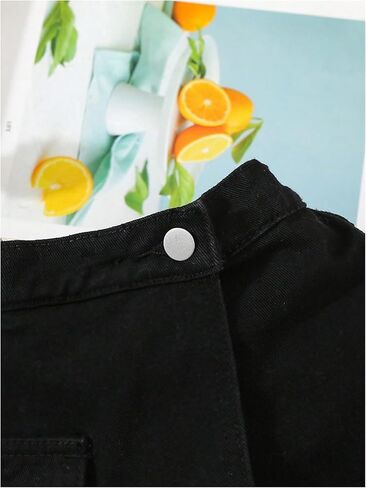 Floerns Toddler Girl's Flap Pocket Denim Skorts Asymmetrical Hem Jean Skirt Shorts in Saudi Arabia