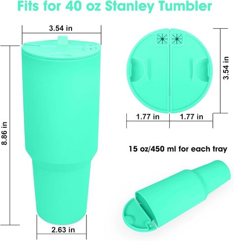 Inner Divider Tray for Stanley Cup 2-in-1 Beverage Seperator with Lid and Straw Hole Silicone Liner Inner Cup Section Tray for Stanley Cup 40 oz Dual Side Cup Sleeve for Juice Coffee Cola and More in Saudi Arabia