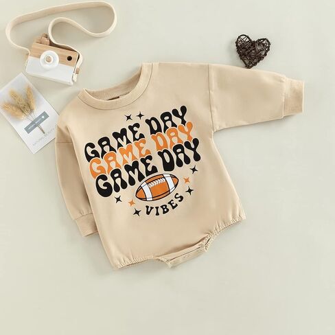 Baby Football Outfit Newborn Boy Girl Long Sleeve Oversized Bubble Romper Infant Fall Winter Clothes in Saudi Arabia