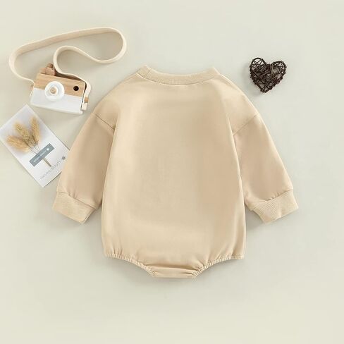 Baby Football Outfit Newborn Boy Girl Long Sleeve Oversized Bubble Romper Infant Fall Winter Clothes in Saudi Arabia