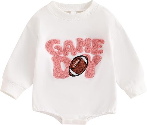 Baby Football Outfit Newborn Boy Girl Long Sleeve Oversized Bubble Romper Infant Fall Winter Clothes in Saudi Arabia