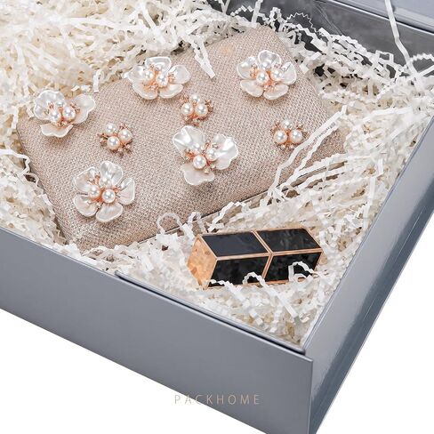 PACKHOME Gift Box 13.5x9x4.1 Inches, Large Gift Box with Lid, Bridesmaid Proposal Box, Sturdy Collapsible Gift Box with Magnetic Closure (White) in Saudi Arabia
