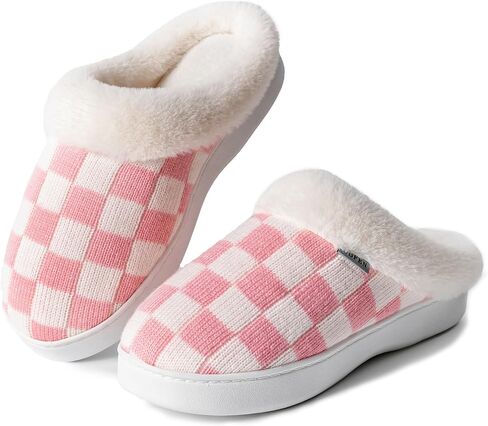 UBFEN Mens Womens Slippers Classic Plaid Winter Warm with Memory Foam Fluffy House Shoes Platform Indoor Bedroom in Saudi Arabia