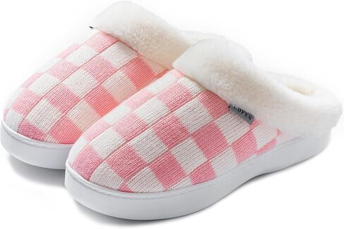 UBFEN Mens Womens Slippers Classic Plaid Winter Warm with Memory Foam Fluffy House Shoes Platform Indoor Bedroom in Saudi Arabia