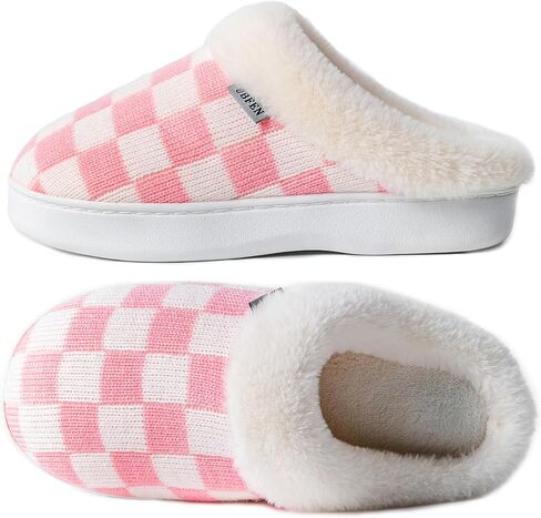 UBFEN Mens Womens Slippers Classic Plaid Winter Warm with Memory Foam Fluffy House Shoes Platform Indoor Bedroom in Saudi Arabia
