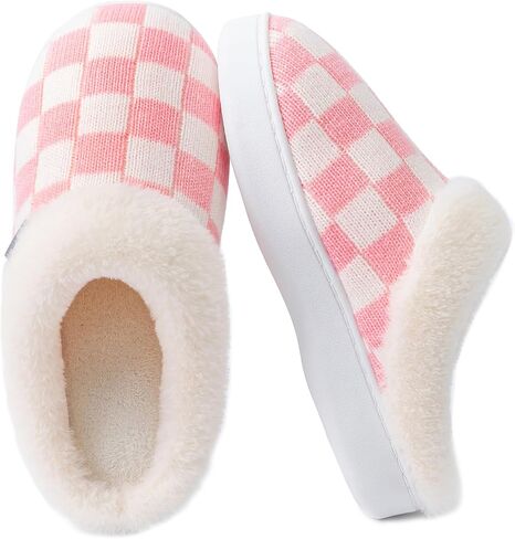 UBFEN Mens Womens Slippers Classic Plaid Winter Warm with Memory Foam Fluffy House Shoes Platform Indoor Bedroom in Saudi Arabia