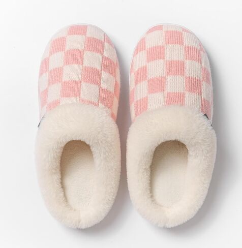 UBFEN Mens Womens Slippers Classic Plaid Winter Warm with Memory Foam Fluffy House Shoes Platform Indoor Bedroom in Saudi Arabia