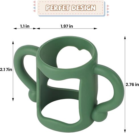 Bottle Handles for Dr. Brown's Narrow Baby, Wide-Neck, Removable Easy-Grip Transitional Sippy Cup Handles, 100% Silicone-BPA-Free Material, 4m+ (White, Green, Blue) in Saudi Arabia