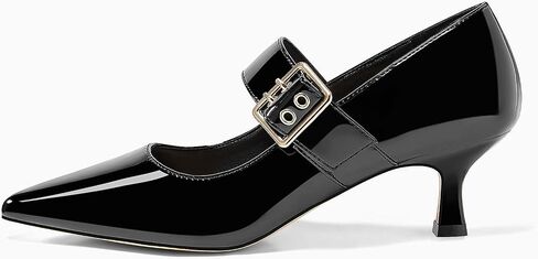 Coutgo Womens Kitten Heels Mary Jane Shoes Closed Pointed Toe Dress Shoes Buckle Work Office Pump Shoes in Saudi Arabia