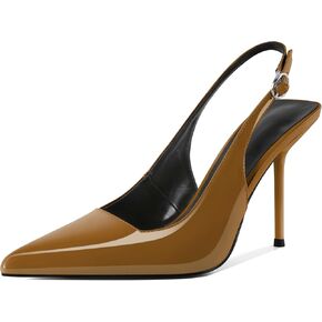 Zamikoo Slingback Heels for Women Pointed Toe Slip On Stilettos High Heel Pumps Shoes 4 Inches