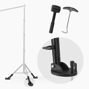 Julius Studio [6 Pack] Backdrop Stands Outdoor Shoe Mount Foot Pad, Tripod Locking on Soil, Grass, Soft Ground, Fixing Anchor, Angle Adjustable Sleeve Holder Stabilizer for Outdoor Events, JSAG858