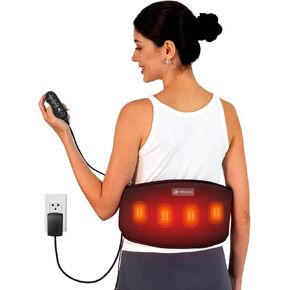 Corded Heating Pad with Massager for Back Pain Relief, CooCoCo Heated Pad with Auto-Off, Wearable Lower Back Massager with Heat for Period Cramps, Lumbar, Shoulders, Gifts for Women Men