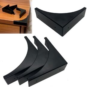 4 Pcs Black Metal Corner Protector Box Edge Safety Guard Cabinet Furniture Corner Metal Bumpers