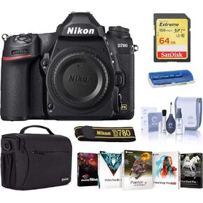 Nikon D780 FX-Format DSLR Camera Body Only Bundle with Bag, 64GB Card, PC Software Pack and Accessories