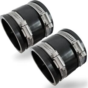 2 PCS 2.5 IN Dust Control Flex Hose Cuff 70148 Connector Ports Fit for 2-1/2" Dust Collection Hose with 4 Stainless Steel Clamps