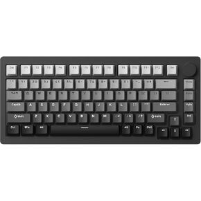 M1W V3 Aluminum Mechanical Keyboard 75% RGB Hot-swappable Wireless Gaming Keyboard with Knob, 6000 mAH RGB Gradient Black Custom Keyboard with PBT Double Shot ASA Profile Keycaps V3 Piano Pro