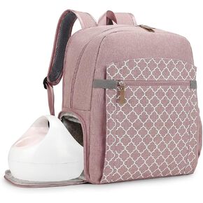 MOMIGO Breast Pump Backpack for Spectra S1,S2 for Working Moms - Diaper Bag Backpack With Laptop Sleeve, Large Capcity for Outdoor Travel (Pink)