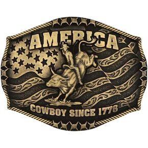 Montana Silversmiths Unisex Pbr American Pride Belt Buckle Multi One Size