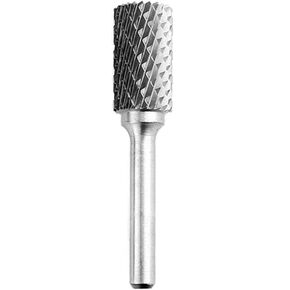 Tungsten Carbide Burr 1/4" Shank 5/8" Tip Cylinder Shape Double Cut Rotary File Cutting Burrs Tool Die Grinder Bits for Wood Metal Iron Steel ((1/4x16mm) A)