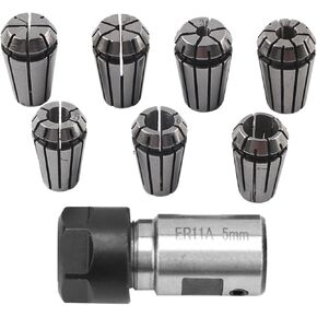 7PCS ER11 Collet Set, 1-7mm Spring Collet Set with 5mm Motor Shaft Holder Milling Extension Rod for CNC Engraving Machine and Milling Lathe Tool