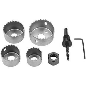 FTVOGUE Drill Bit Hole Saw Set 32/38/44/54mm High Carbon Steel Hole Saw Drill Bit Cutter Tool for Woodworking