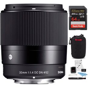 Sigma 30mm f/1.4 DC DN Contemporary Prime Lens for Micro Four Thirds Bundle (5 Items)