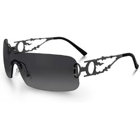 YOGFIT Rimless Y2K Sunglasses for Women Men Fashion Wrap Around Futuristic Cool Sunglasses