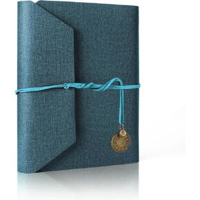Photo Album 4x6 160 Photos, Leather Scrapbook with Writing Space, with 20 Writing Papers, for Family Children Graduation Travel Wedding Leather Photo Album, Vintage Photo Album