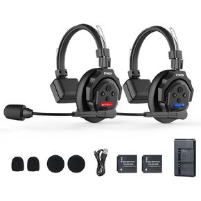SYNCO XTALK X9 Wireless Communication Headset System, Full Duplex 2.4GHz Wireless Headset with 24H Battery Life 350M/1148FT Real-time Monitoring, Wireless-Headset-Intercom-for-Communication