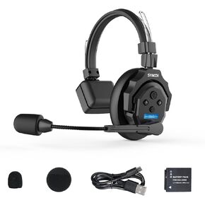SYNCO XTALK X9 Wireless Communication Headset System, Full Duplex 2.4GHz Wireless Headset with 24H Battery Life 350M/1148FT Real-time Monitoring, Wireless-Headset-Intercom-for-Communication