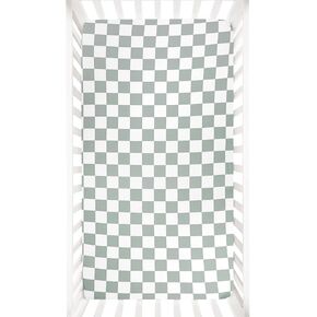 DILIMI Fitted Crib Sheets for Baby Boys and Girls, Ultra-Soft Jersey Knit Cotton Baby Crib Sheet Fits Standard Crib and Toddler Mattress, Green Checkered