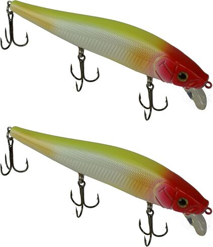 2-Pack Fiddle-Styx Jerkbait, 4 3/8" x 9/16" Suspending Jerk Baits, Freshwater or Saltwater Fishing Lures, Trout, Crappie, Walleye, or Bass Lures in Saudi Arabia