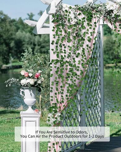 Fake Vines, Fake Ivy Leaves Greenery Garland, Artificial Ivy Vines for Bedroom Wall, Garden, Fake Plants for Aesthetic Room Decor, 24 Pcs 164 Feet, Ideal Fake Leaves for Office & Home Decor in Saudi Arabia