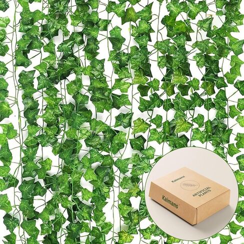 Fake Vines, Fake Ivy Leaves Greenery Garland, Artificial Ivy Vines for Bedroom Wall, Garden, Fake Plants for Aesthetic Room Decor, 24 Pcs 164 Feet, Ideal Fake Leaves for Office & Home Decor in Saudi Arabia