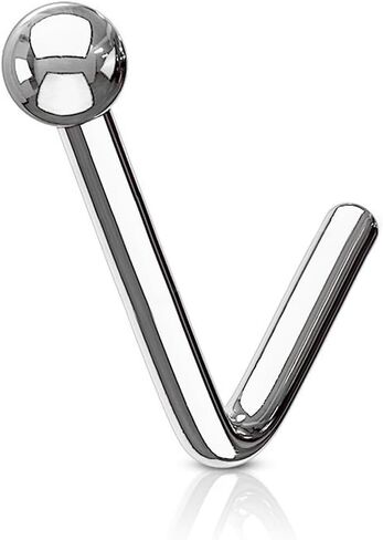 Ball End 316L Surgical Steel L Bend Stud Nose Ring in Saudi Arabia