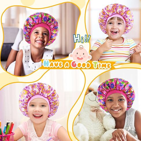 BONNET QUEEN Baby Bonnet 2Pcs Kids Bonnet Wide Elastic Silk Bonnet Double Layer Reversible Baby Satin Bonnet Toddler Bonnet in Saudi Arabia