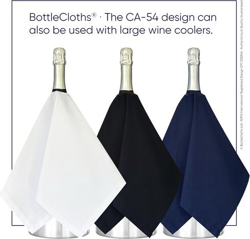 Catering Collection, Bottle Cloths for Wine Bottle Chillers or Ice Buckets, Polycotton, 54 cm, Center Hole, Stitched Circle (White, Pack of 2) in Saudi Arabia