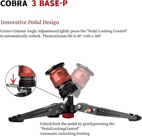 IFOOTAGE Cobra 3 Base,Monopod Base,Portable Tabletop Mini Tripod Mount with 360° Degree Rotatable Ball-Head,Quick Release Platform,Compatibility Cobra 2,Max Load 17.6 lbs in Saudi Arabia
