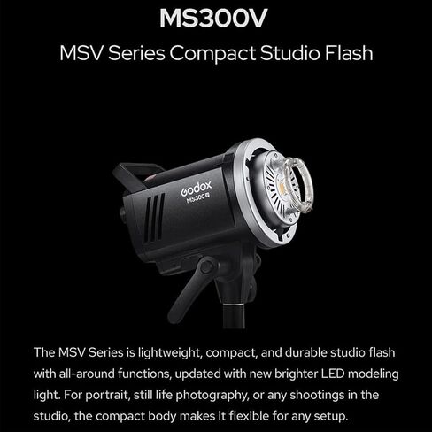 Godox MS300V 300W Studio Strobe Light Kit، 2.4G Bowens Mount Photography Light مع CF80 تركيب سريع Softbox، حامل ضوء من الفولاذ المقاوم للصدأ، عاكس ضوء 5 في 1 لإضاءة التصوير الفوتوغرافي في الاستوديو in Saudi Arabia