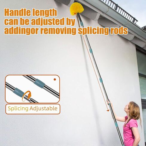 منفضة نسيج العنكبوت بطول 4-13 قدم مع مجموعة عمود تمديد (تصل إلى 21 قدمًا، شعيرات متوسطة الصلابة)، 2 فرشاة شبكية عنكبوتية - عمود طويل قوي وخفيف الوزن، للجدار، والسقف العالي، والجزء الخارجي من المنزل، وفي الهواء الطلق in Kuwait