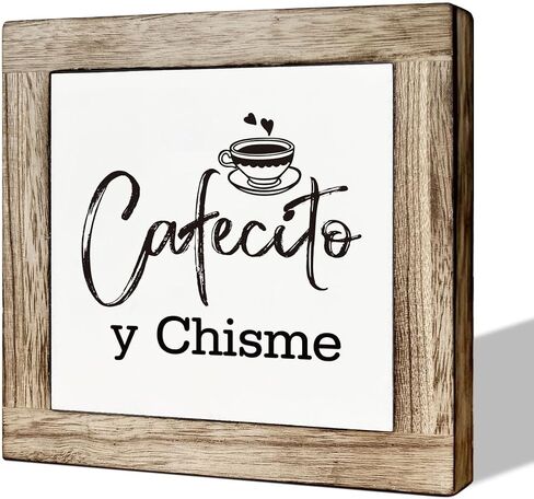 But First Cafecito Sign, Coffee Wood Sign, Wooden Box Signs for Home Decor, Funny Cute Coffee Decor, Tabletop Shelf Counter Decor, Office Coffee Bar Corner Shop Cafe Decoration, Coffee Lover Gift in Saudi Arabia