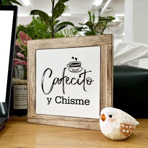But First Cafecito Sign, Coffee Wood Sign, Wooden Box Signs for Home Decor, Funny Cute Coffee Decor, Tabletop Shelf Counter Decor, Office Coffee Bar Corner Shop Cafe Decoration, Coffee Lover Gift in Saudi Arabia