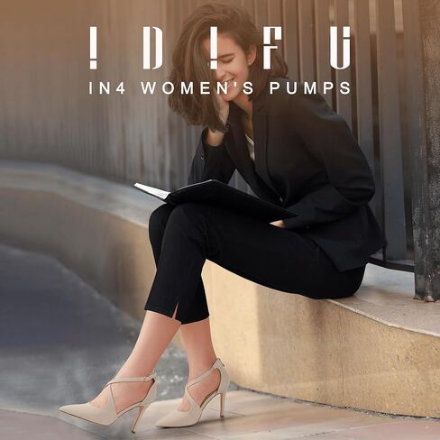 IDIFU IN4 Women's Pumps Closed Toe Heels Stiletto High Heels Strappy Heels Wedding Bridal Office Homecoming Work Prom Dress Shoes for Women Bride Comfortable Dressy Formal Pointed Toe Zip Pumps Heels in Saudi Arabia