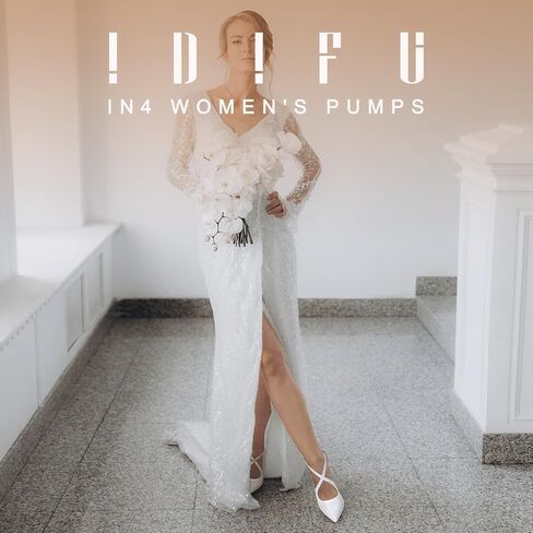 IDIFU IN4 Women's Pumps Closed Toe Heels Stiletto High Heels Strappy Heels Wedding Bridal Office Homecoming Work Prom Dress Shoes for Women Bride Comfortable Dressy Formal Pointed Toe Zip Pumps Heels in Saudi Arabia