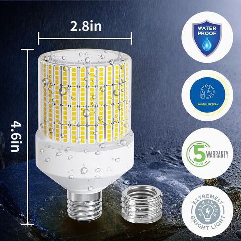 NS 700W ما يعادل لمبة ضوء الذرة LED 2 حزمة 10500 لومن 3000K مصباح أبيض دافئ E26/E39 قاعدة مغولية متوسطة 70W إضاءة منطقة كبيرة للمستودع الداخلي الخارجي وأضواء عالية الخليج in Kuwait